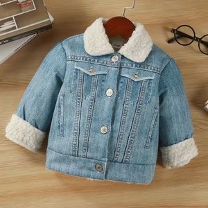 🔅‼️Baby’s 6-9 month Plush Denim print Fleece Jacket